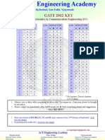 EC GATE 2012 Key