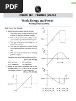 Work, Energy and Power PYQ Sheet Questions Manzil JEE 2025