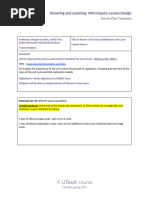 K&L Mini Lesson Plan