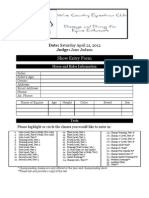 Dressage Entry Form