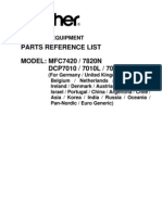 Partlist MFC7420, 7820N, DCP7010, 7010L, 7025