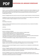 Codigo de Etica Profesional Del Abogado Venezolano