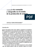 Analisis de Contenido y Etnografia para El Analisis de La Produccion de Las Noticias