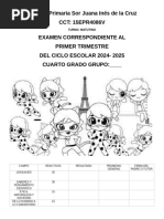 EXAMEN PRIMER TRIMESTRE 4TO B