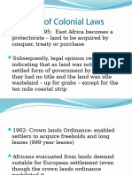 Class 3 Summary of Colonial Land Holding, Post Independence & New Constitutional Dispensation