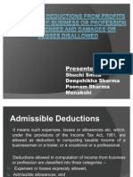 Admissible Deductions From Profits and Gains of Business ................. Shuchi