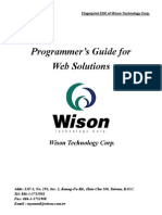 Programmer's Guide For Web Solutions: Wison Technology Corp