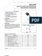 BUL312FP: High Voltage Fast-Switching NPN Power Transistor