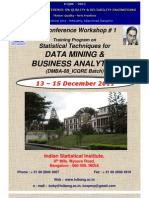 Data Mining & Business Analytics: Pre-Conference Workshop # 1 Statistical Techniques For