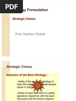 Strategy Formulation-Strategic Choice