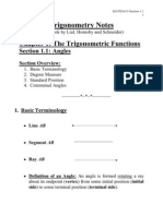 Trigonometry Notes: Chapter 1: The Trigonometric Functions