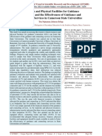 Resources and Physical Facilities for Guidance Counselors and the Effectiveness of Guidance and Counseling Services in Cameroon State Universities