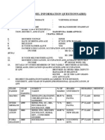 P I Q (Personnel Information Questionnaire)