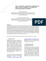 The Impact of Employee's Satisfaction, Organization Commitment and Work Commitment To Turnover Intention: A Case Study of IT Outsourcing Company in Thailand