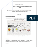 Experiment No.4 To Study The Variation of Photoelectric Effect With Intensity of Light