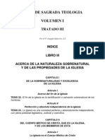 Teología Vol I Tratado III Libro III de Ecclesia - Acerca de La Naturaleza Sobrenatural y de Las Propiedades de La Iglesia