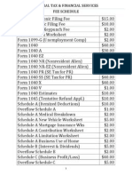 Fee Schedule