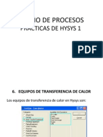 Simulación en Hysys de Equipos de Transferencia de Calor