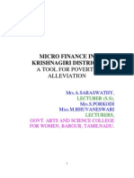 Micro Finance in Krishnagiri District:: A Tool For Poverty Alleviation