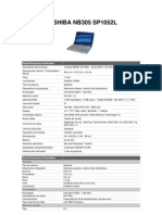 TOSHIBA NB305 SP1052L: Especificaciones Generales