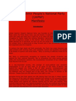 Manifesto of United Kashmir People's National Party (UKPNP)