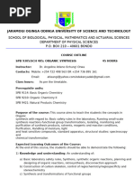 SPB 9305 ORGANIC SYNTHESIS COURSE DESCRIPTION