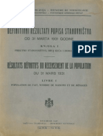 Definitivni Rezultati Popisa Stanovnistva Od 31 Marta 1931 Godine Knjiga I