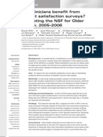 Can Clinicians Benefit From Patient Satisfaction Surveys? Evaluating The NSF For Older People, 2005-2006