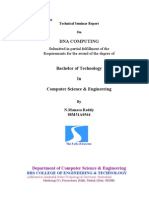 Dna Computing: Submitted in Partial Fulfillment of The Requirements For The Award of The Degree of