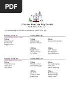 March 2012 Lector Schedule For Mission San Luis Rey Parish