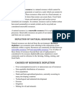 Depletion of Natural Resources