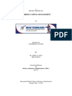 Working Capital Managmnet - Pune University - MBA Project Report - Set1