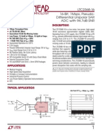 Features Description: LTC2368-16 16-Bit, 1Msps, Pseudo-Differential Unipolar SAR ADC With 94.7dB SNR