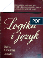 Logika I Język - Studia Z Semiotyki Logicznej