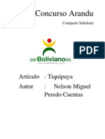 Articulo Wikipedia: Tiquipaya - Nelson Miguel Peredo Cuentas