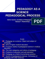 Topic 1. Pedagogy As A Science Pedagogical Process