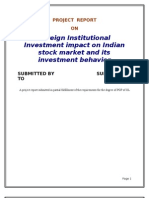 Foreign Institutional Investment (Fii) Impact On Indian Stock Market and Its Investment Behavior (Fin)