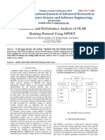 Simulation and Performance Analysis of OLSR Routing Protocol Using OPNET