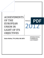 Achievements of The European Union in Light of Its Objectives