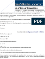 Examples of Linear Equations