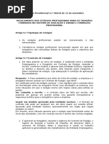 Decreto Presidencial n 300 sobre Estagio Profissional