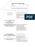 Required Lesson Plan Format: (Bloom's Taxonomy Include Behavior, Conditions, and Criteria)