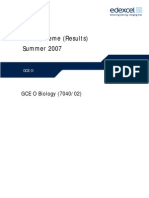 Mark Scheme (Results) Summer 2007: GCE O Biology (7040/02)