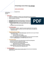 Physiological Psychology Lecture Notes: Nervous System Damage