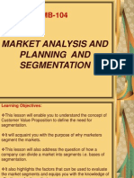 Market Analysis and Planning and Segmentation