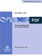 ISA RP 60.3 Human Engineering For Control Centers