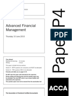 Advanced Financial Management: Thursday 10 June 2010