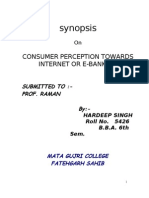 Synopsis: Consumer Perception Towards Internet or E-Banking