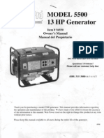 POWER PRO Model 5500 13HP Generator Owners Manual