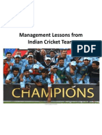 Management Lessons From Indian Cricket Team: Video/ppt/articles